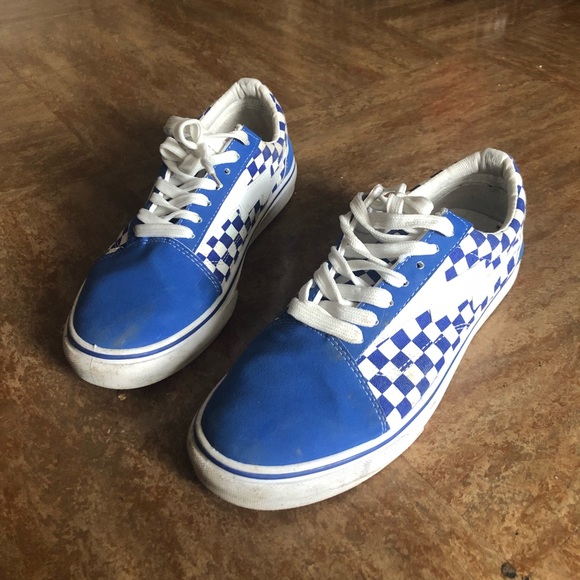 vans blue old skool checkerboard